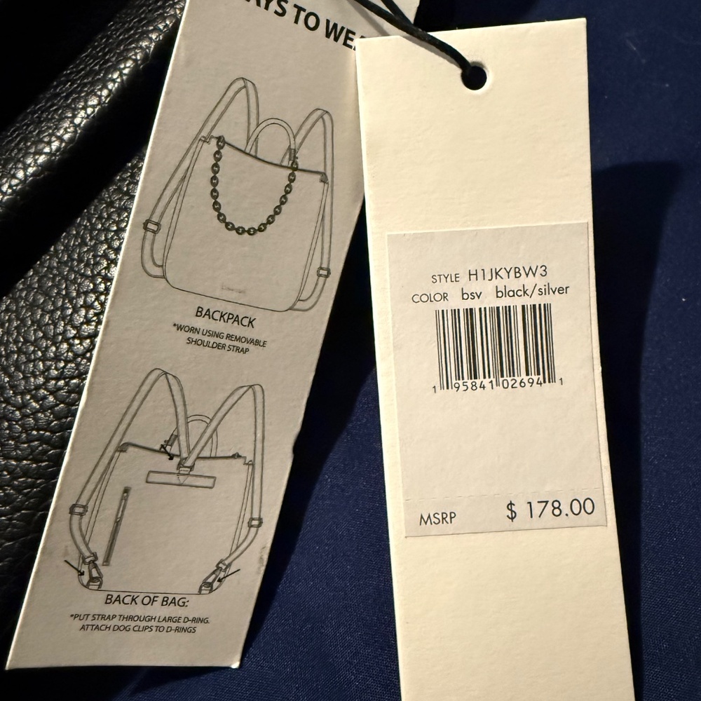 Calvin Klein Leather Chain Convertible Backpack Handbag NWT - Picture 6 of 7